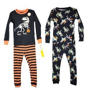 Boys Carter's 4 Piece Glow in the Dark Dinosaur T-Rex Halloween Pajama Set 3T